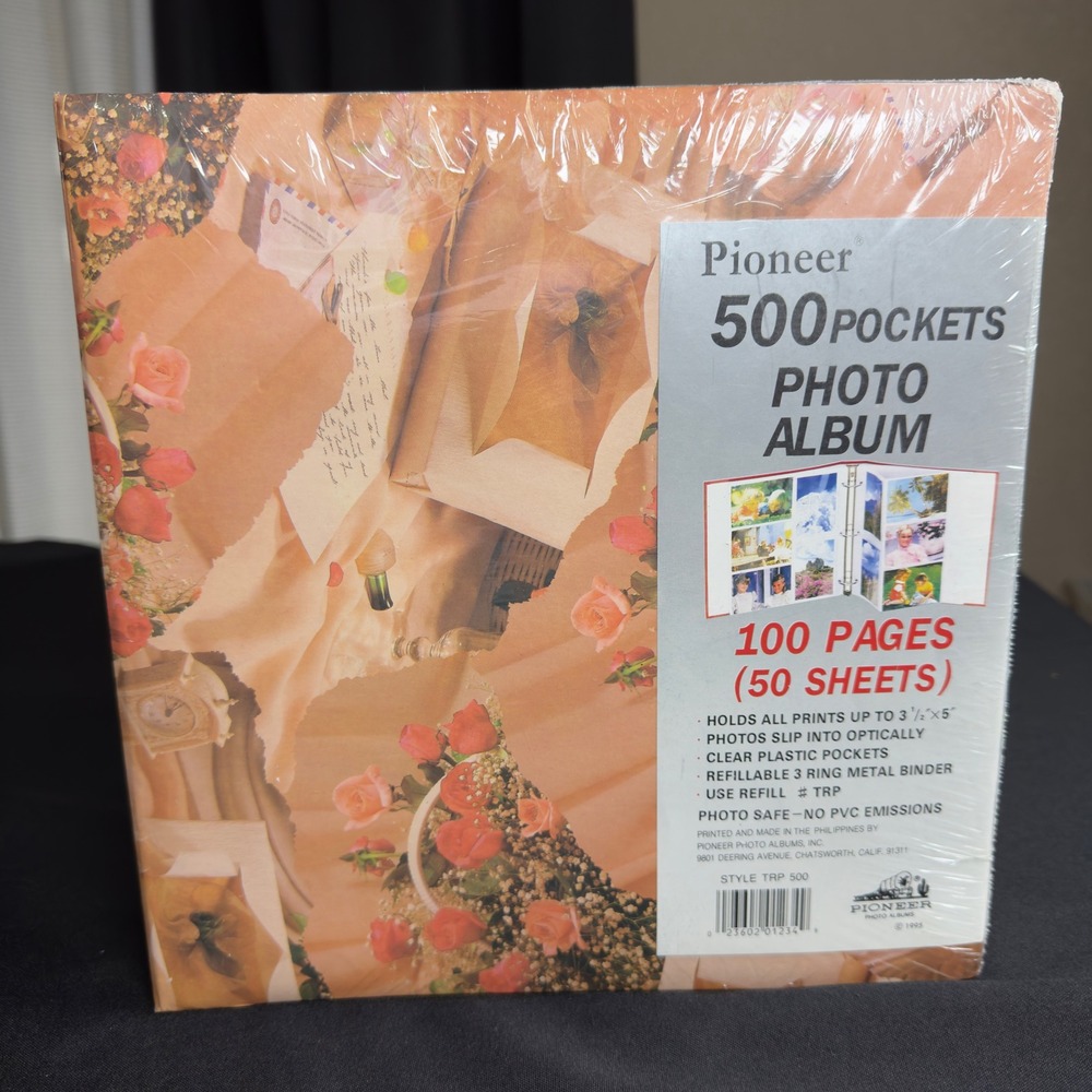 Pioneer 500 Pockets Photo Album 100 Pages 3.5x5 Floral TRP 500 Vintage 1995 NOS